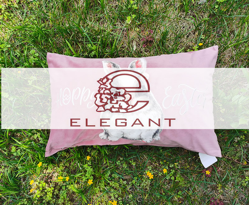 Easter rabbit decorative digital printing throw pillow finest applique embroidery cushion