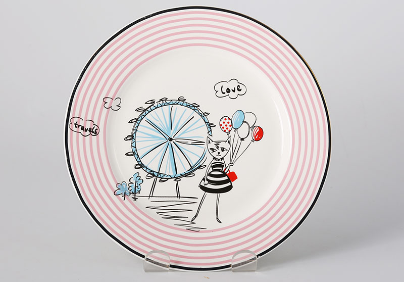 ZH1922 lady cat set of 4 7.5"plate