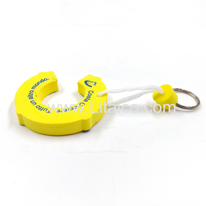 C letter shape Sponge Keychain- Double side