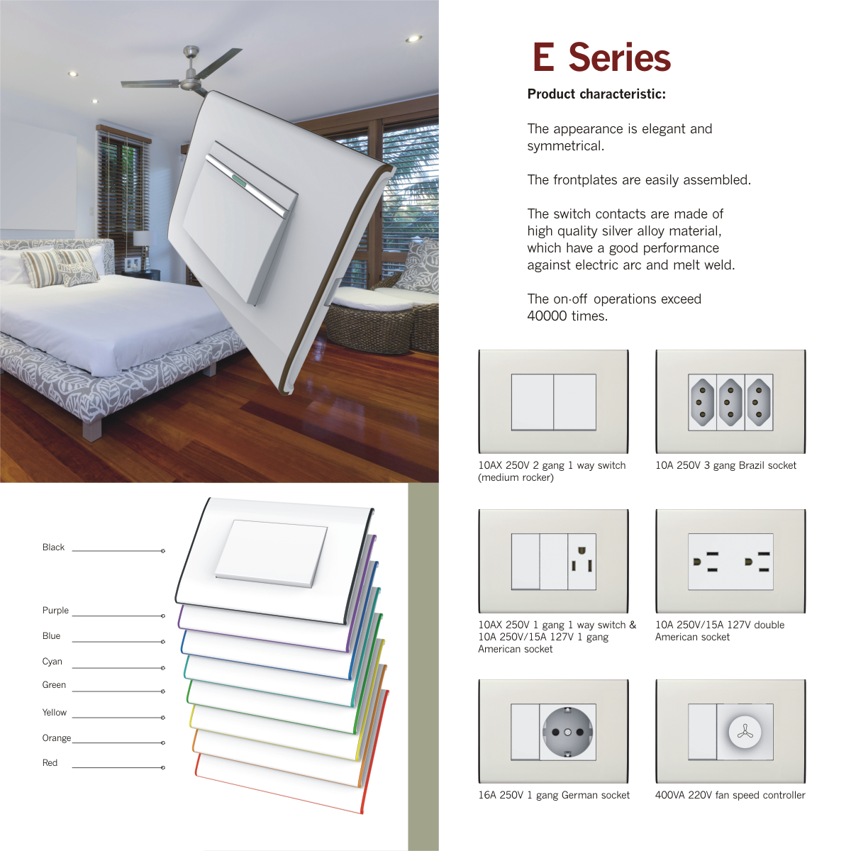 E series American switch and socket