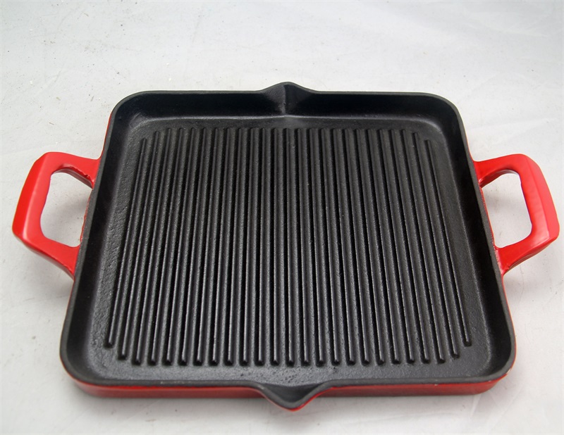 Cast iron griddle, enamel