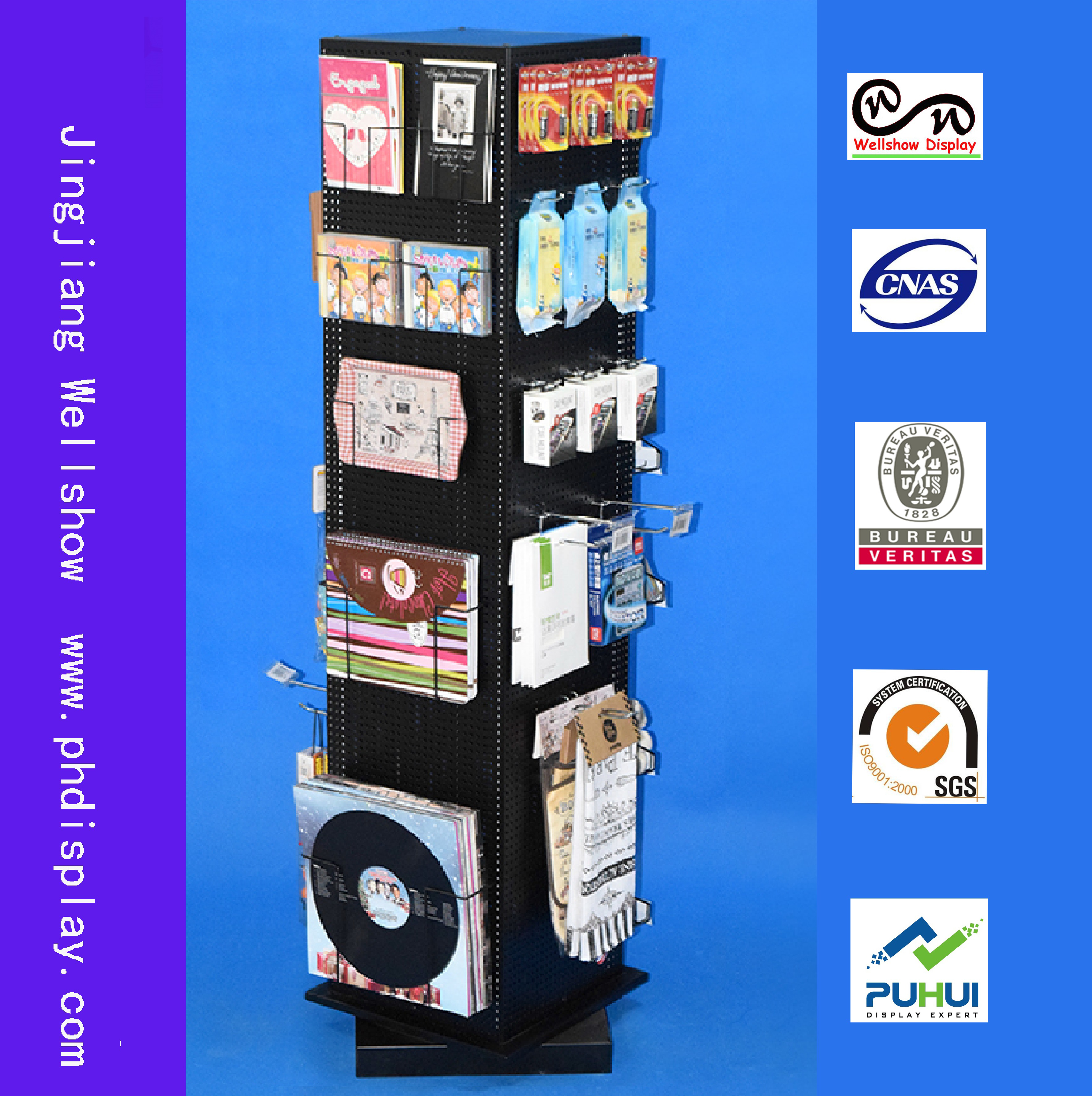 4 sides pegboard display stand