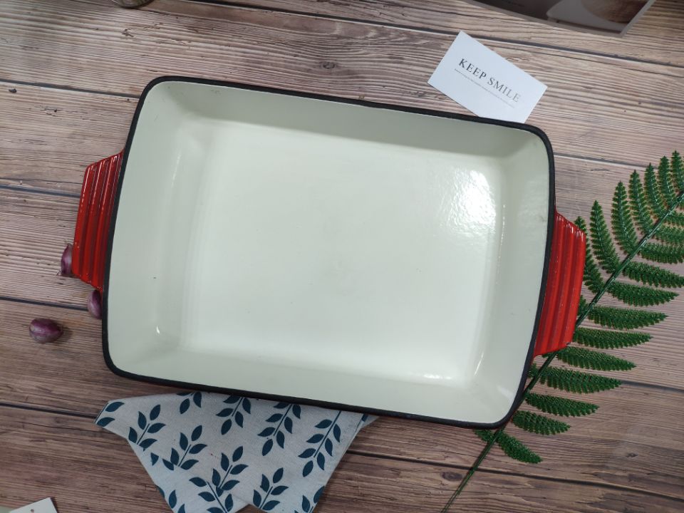 Cast iron griddle, enamel