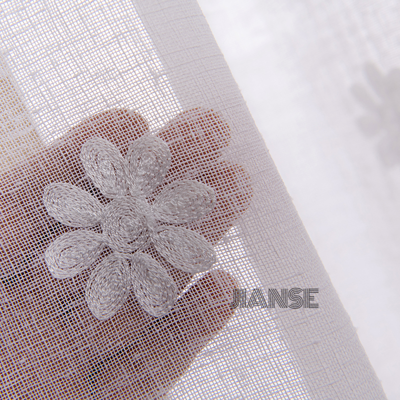 CURTAIN E801 Doris fancy flower embroidery curtain good sheer fabric ready made curtain