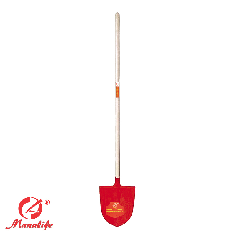 Wood handle shovel