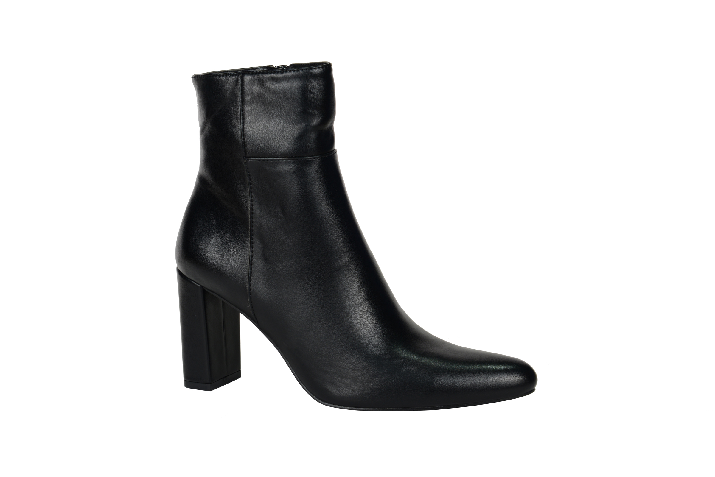 Women fashion low heels ankle boots in balck PU BS198825-01V