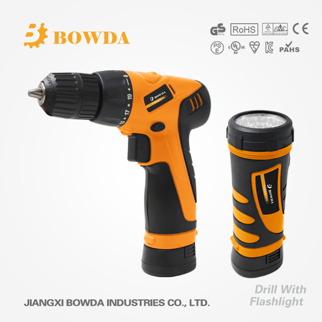 7.2V/10.8V Li-ion Cordless Drill With Flashlight Set
