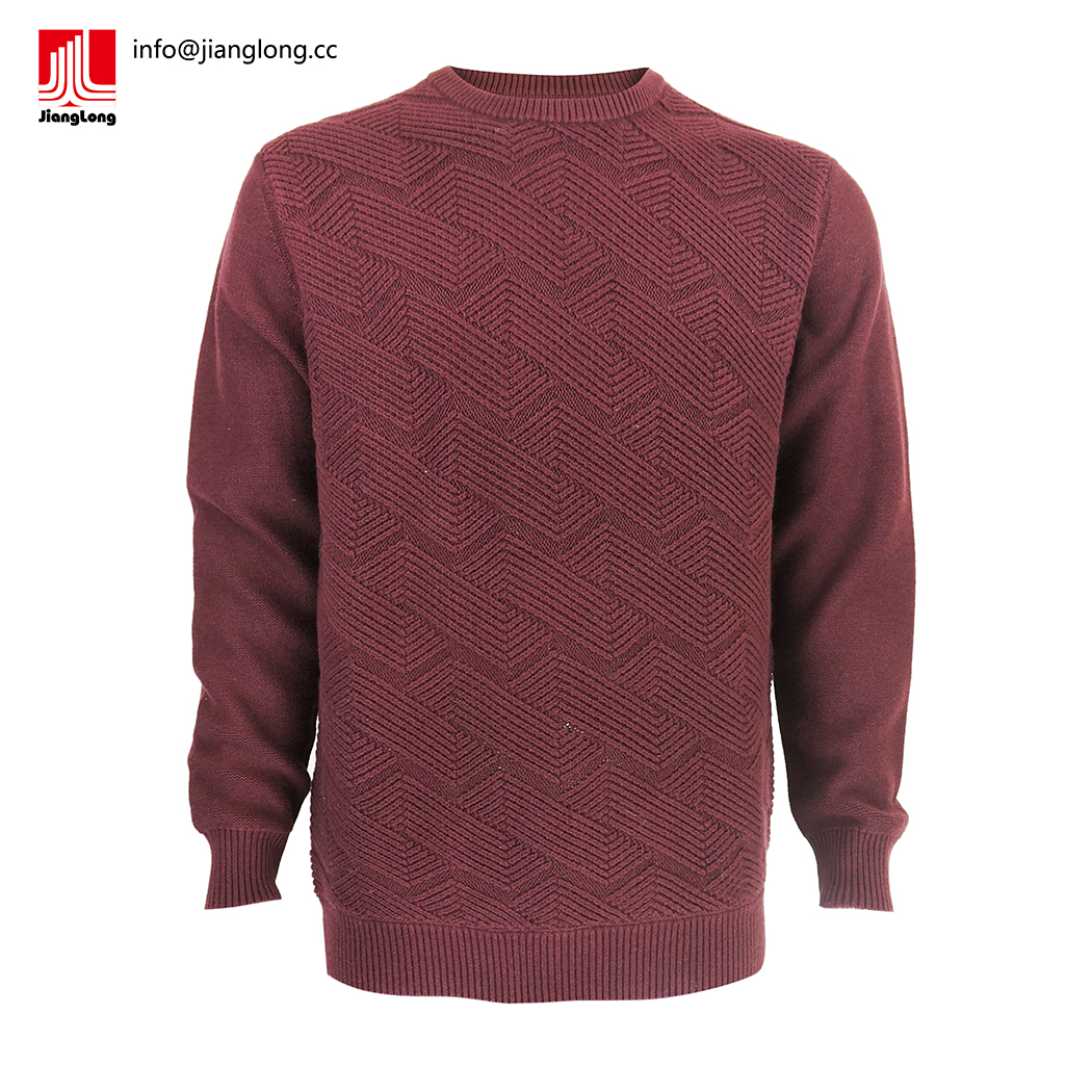 Men's Knitted Structure Crew Neck