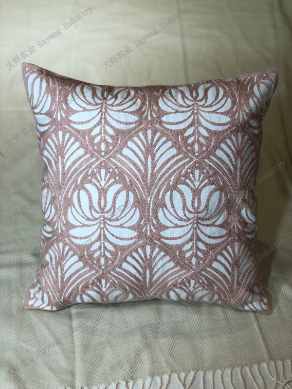 Home Decorative Throw Pillow Cushions Cover Floral Embroidered Print for Sofa Couch or Bed #01