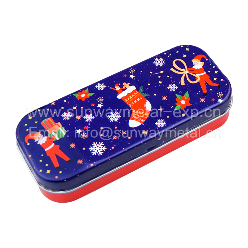 Hinged Christmas gift tin box