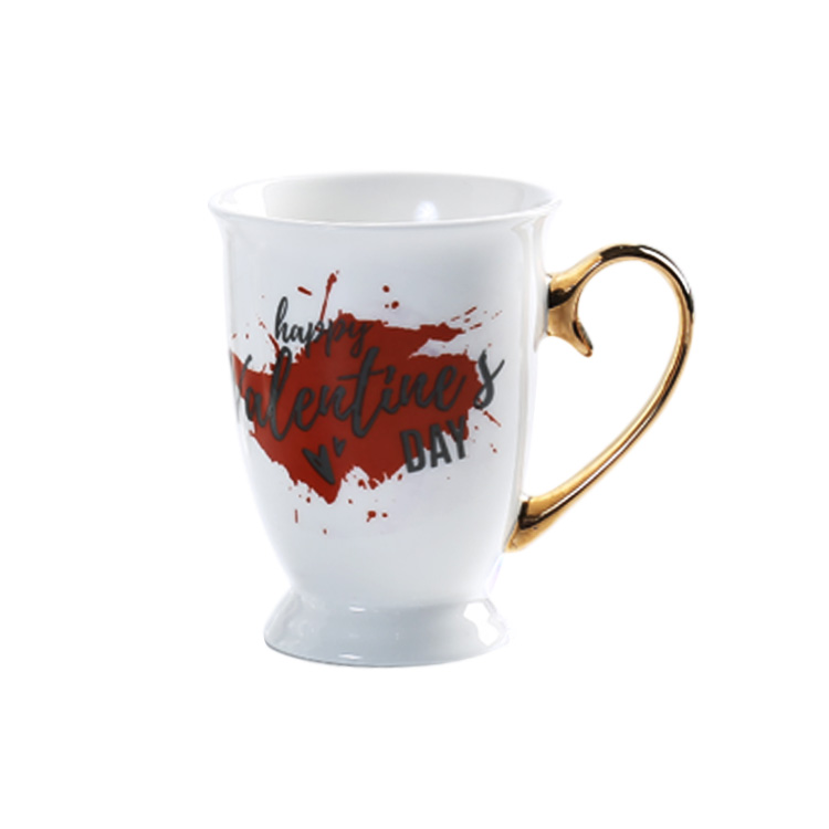Daily ceramic mugs gold plated handle series milk coffee mugs
