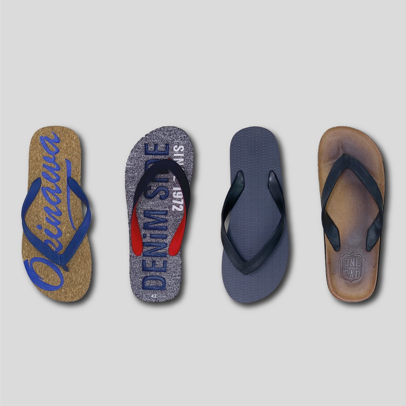 Mens Flip Flops Pe Sandals Printed Strips Cork Pu Pvc Upper Rubber Upper Thongs Flip Flop Flipflops Flipflop Beach Sandals Sandal,Men Man