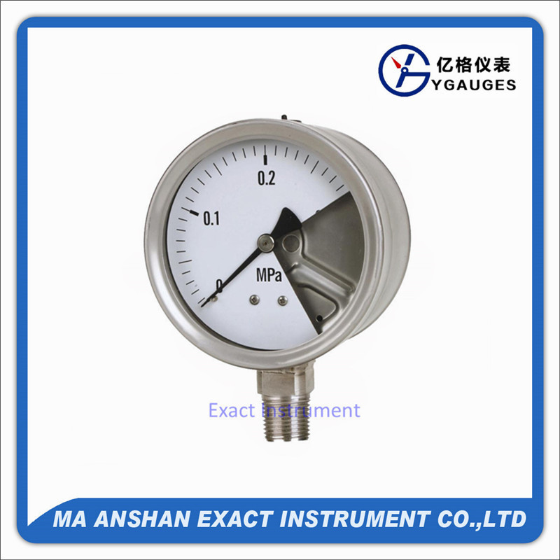 safety pattern pressure gauge-solid front pressure gauge-blow back pressure gauge