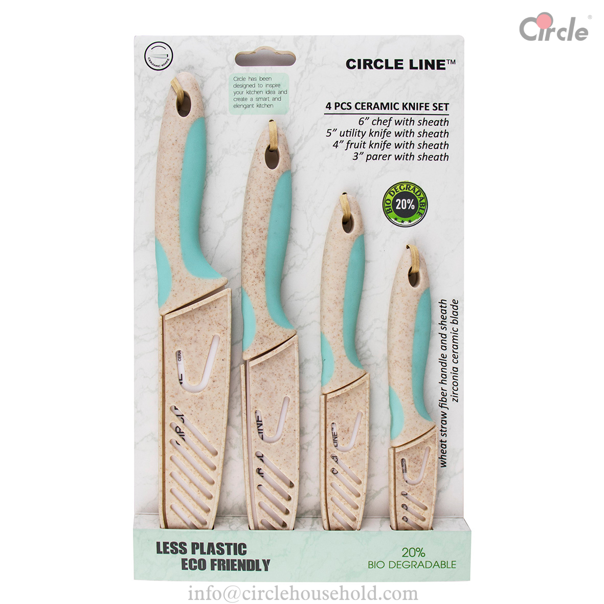 4 Pcs Ceramic Knife Set