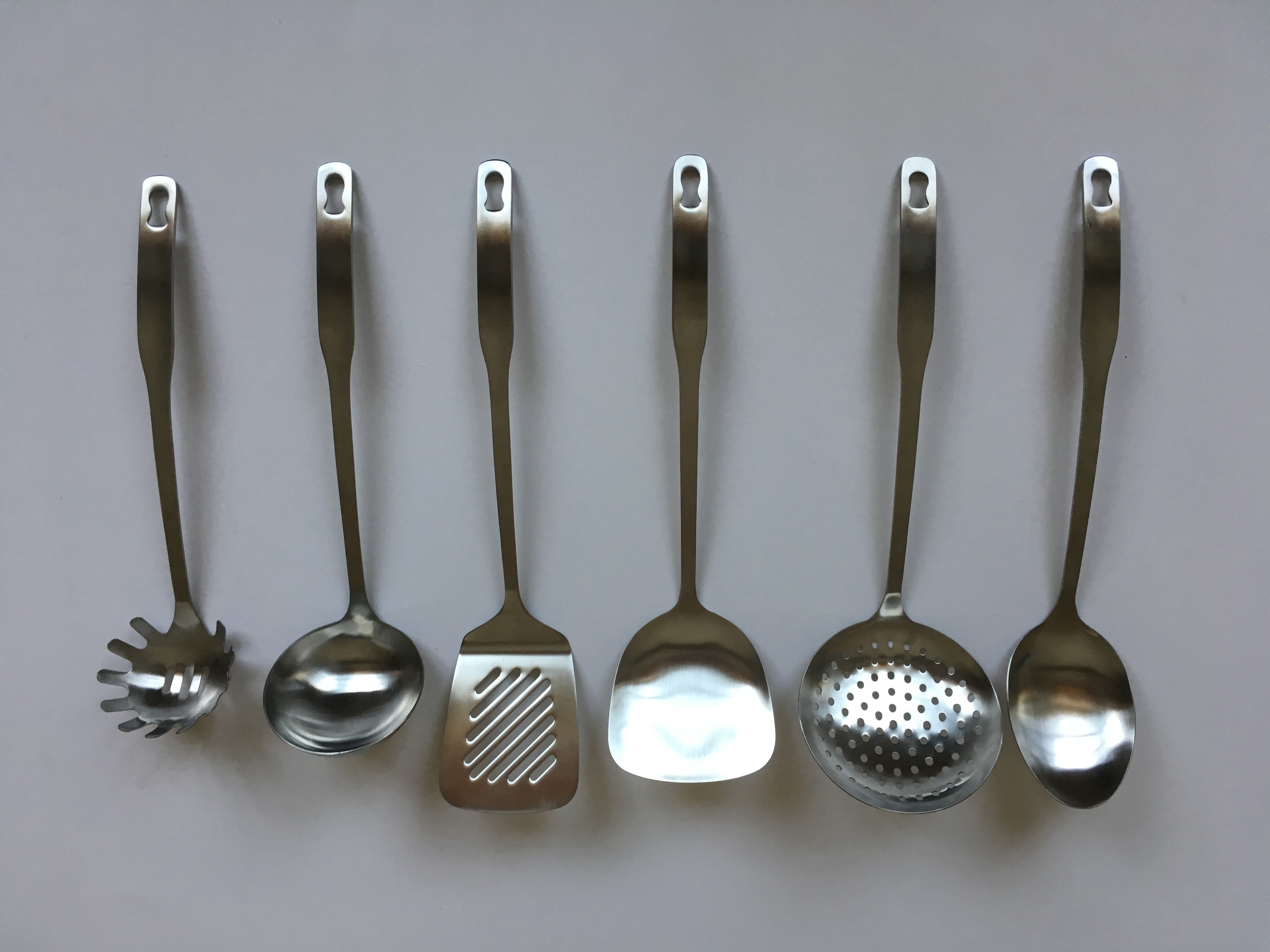 Stainless Steel 3mm Kitchen Tool Set Shovel Skimmer Potato Masher Spaghetti Ladle