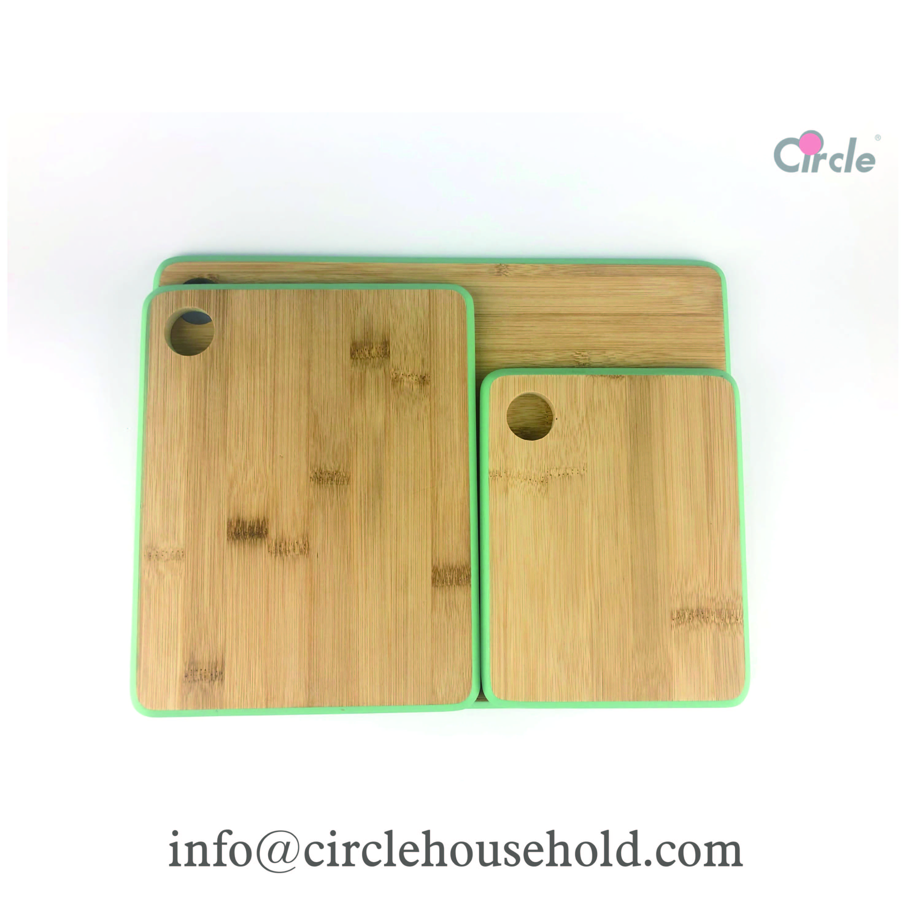 set 3 diamond edge bamboo cutting board