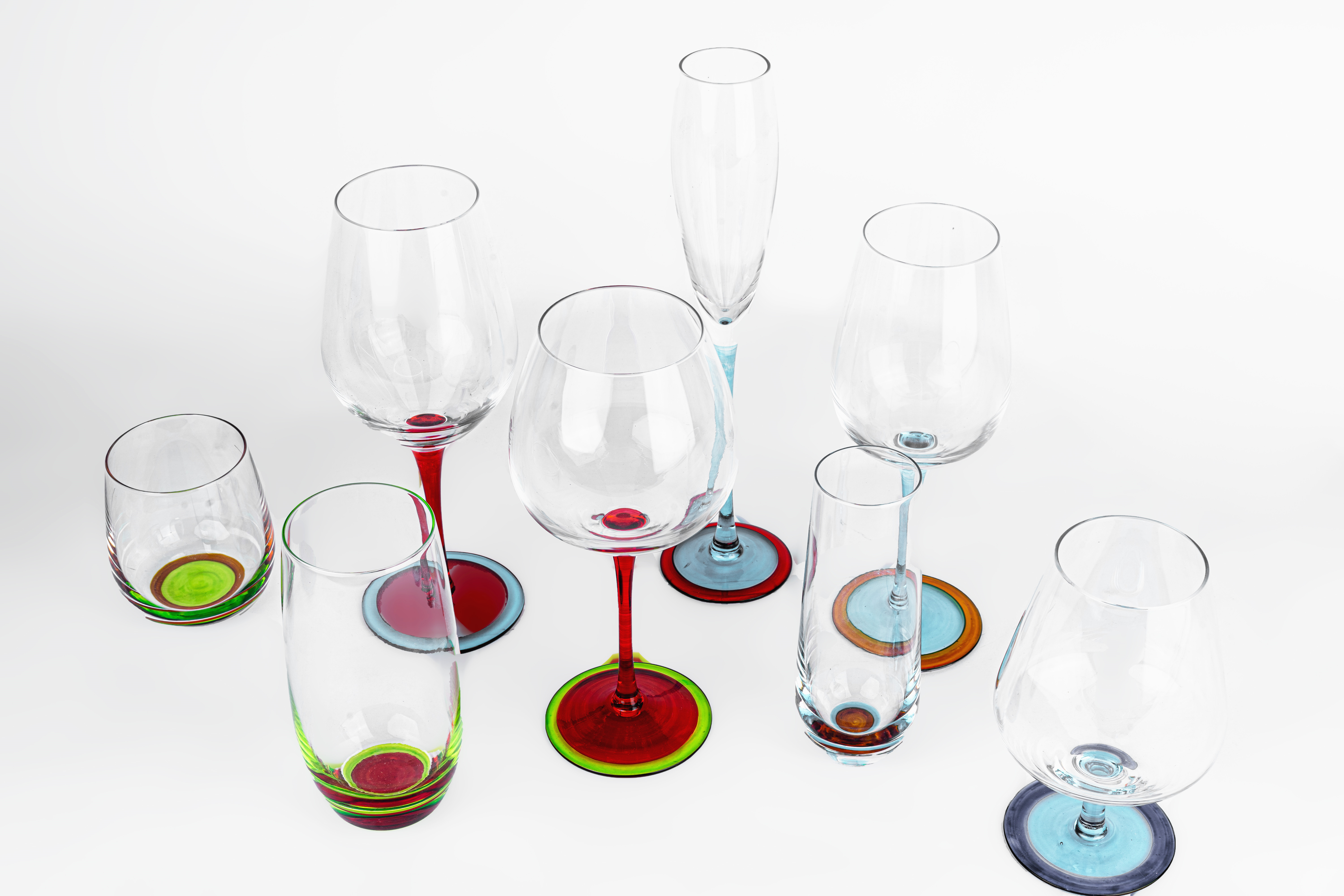 Sprayed wine glass glassware