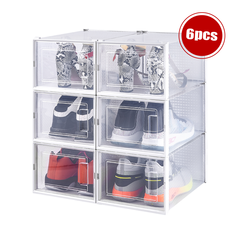 Shoe Boxes Clear Plastic Stackable Women's Shoe Box