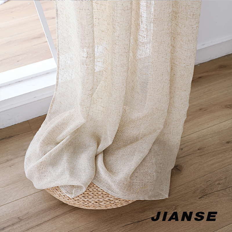 CURTAIN G2548 Linen fabric dyed solid home window curtian for living room in door china manufacture