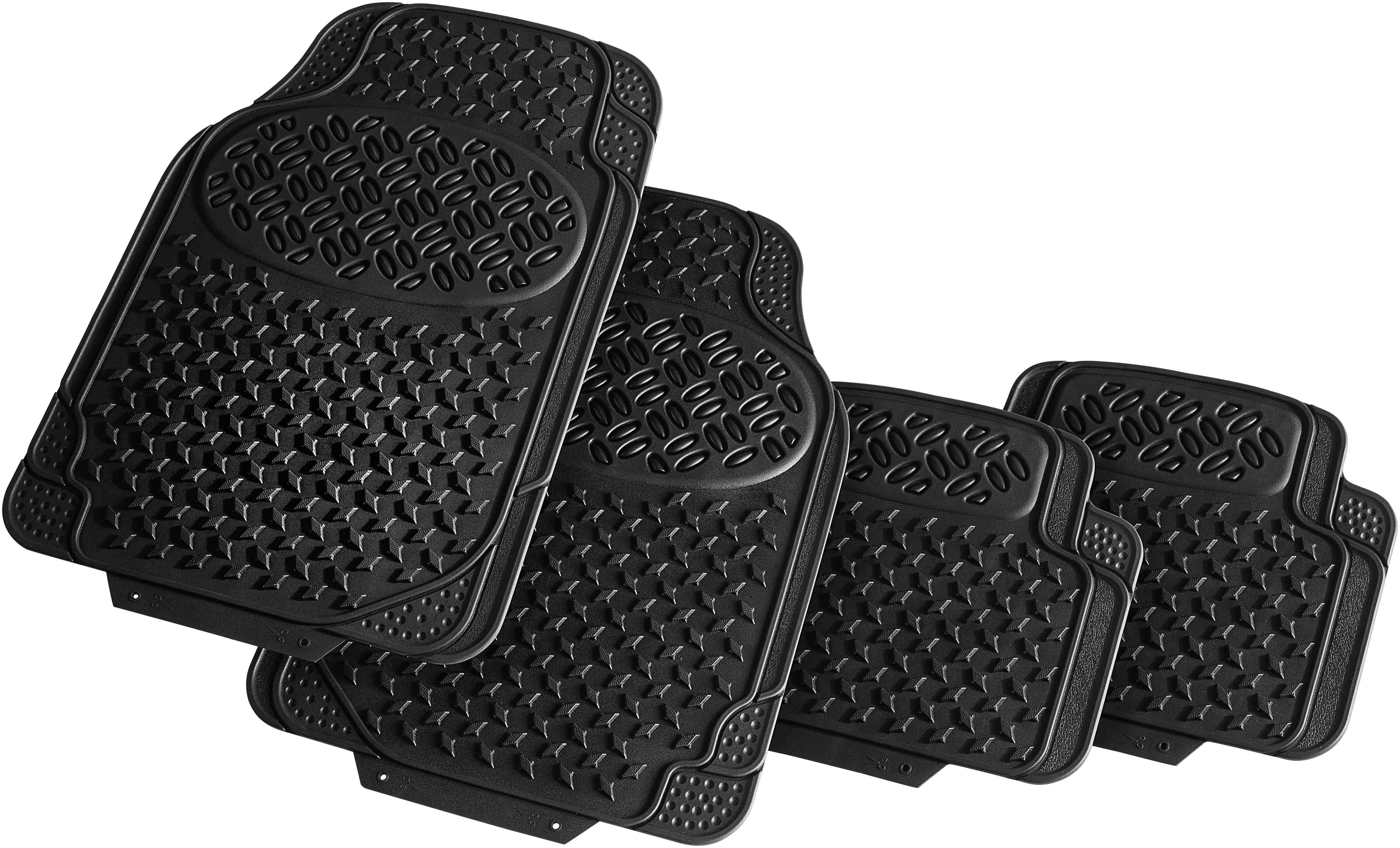 Classic Rubber Car Floor Mats-Heavy Duty Diamond Heelpad