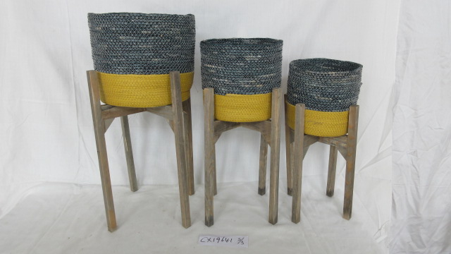 Set of 3 Wooden flower planter