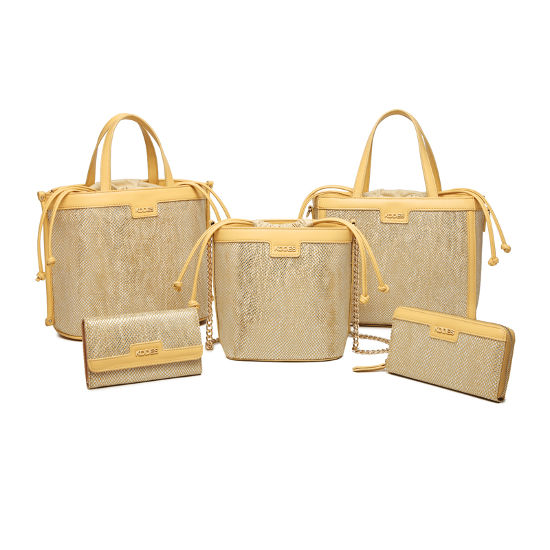 HANDBAG 2021PU bag and wallet women PU bag cutomized Lady's bag special snake material with metallic effect bifold ladies PU wallet