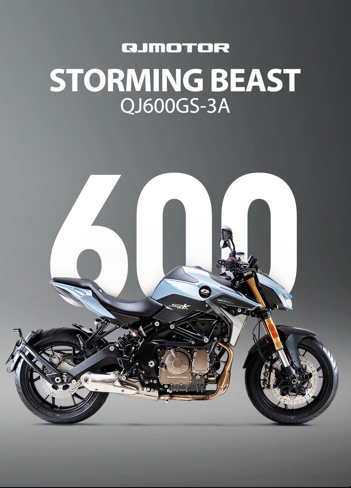 QJMOTOR 2021 model QJ600GS-3A EEC EURO-V EURO-5 600CC 4-Cylinder GAS POWER RACING MOTORCYCLE
