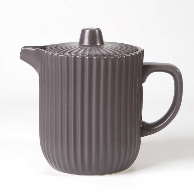 Tea pot, embossed vertical lines texture,matte glaze,2 sizes