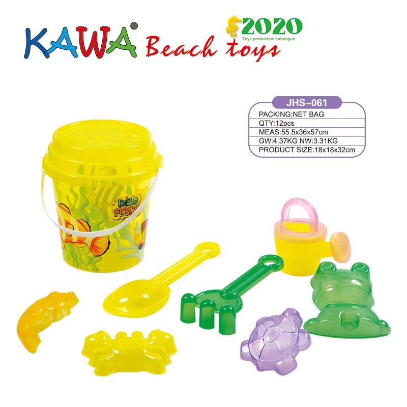 Transparent bucket sets with heat transfer printing