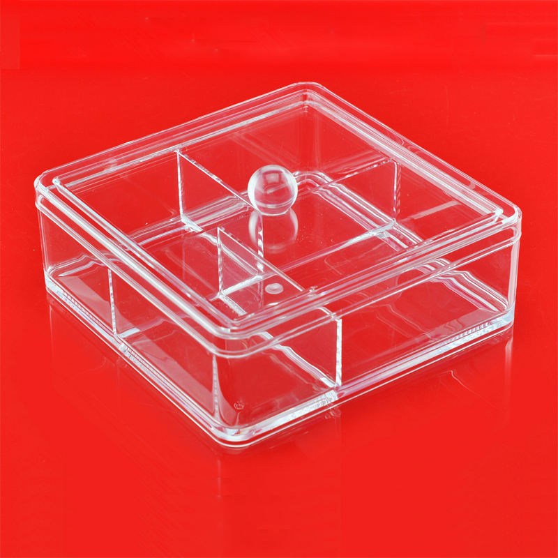 Clear 100% Acrylic Large Box w/Knob storage box organizer box