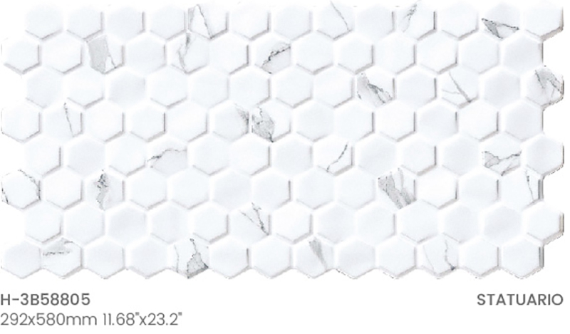 3d Hexagon Ceramic Tile