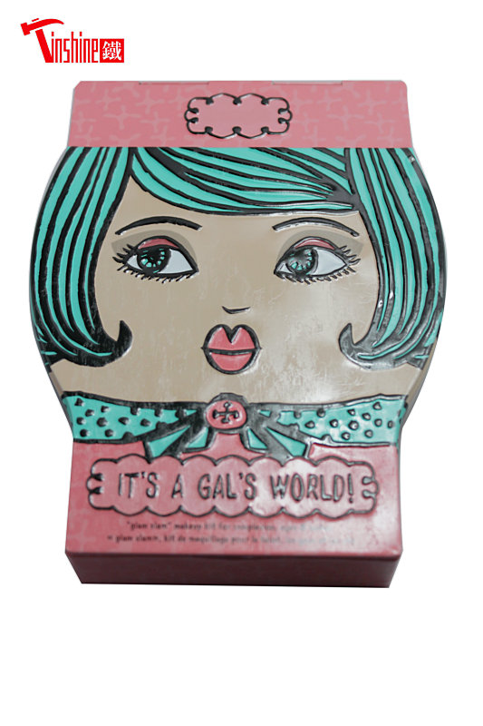 Magic popular cosmetic tinbox tinbox, tin can , tin package, metal box, metal can, containe, canister, Magic pig cosmetic tinbox