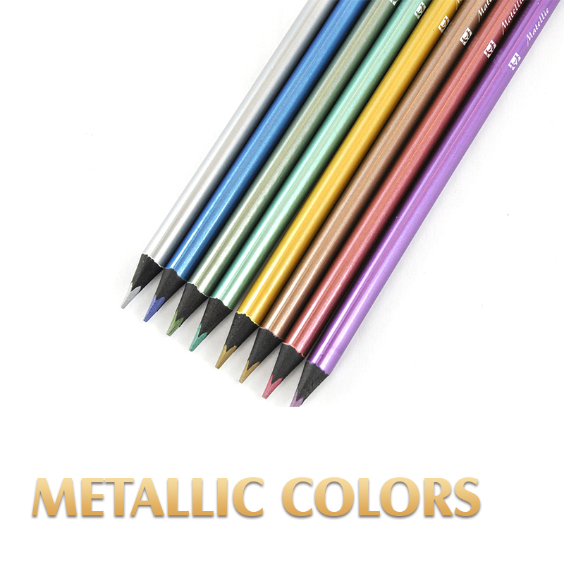 Metallic color pencil, metallic colored pencil, colour pencil, coloured pencils