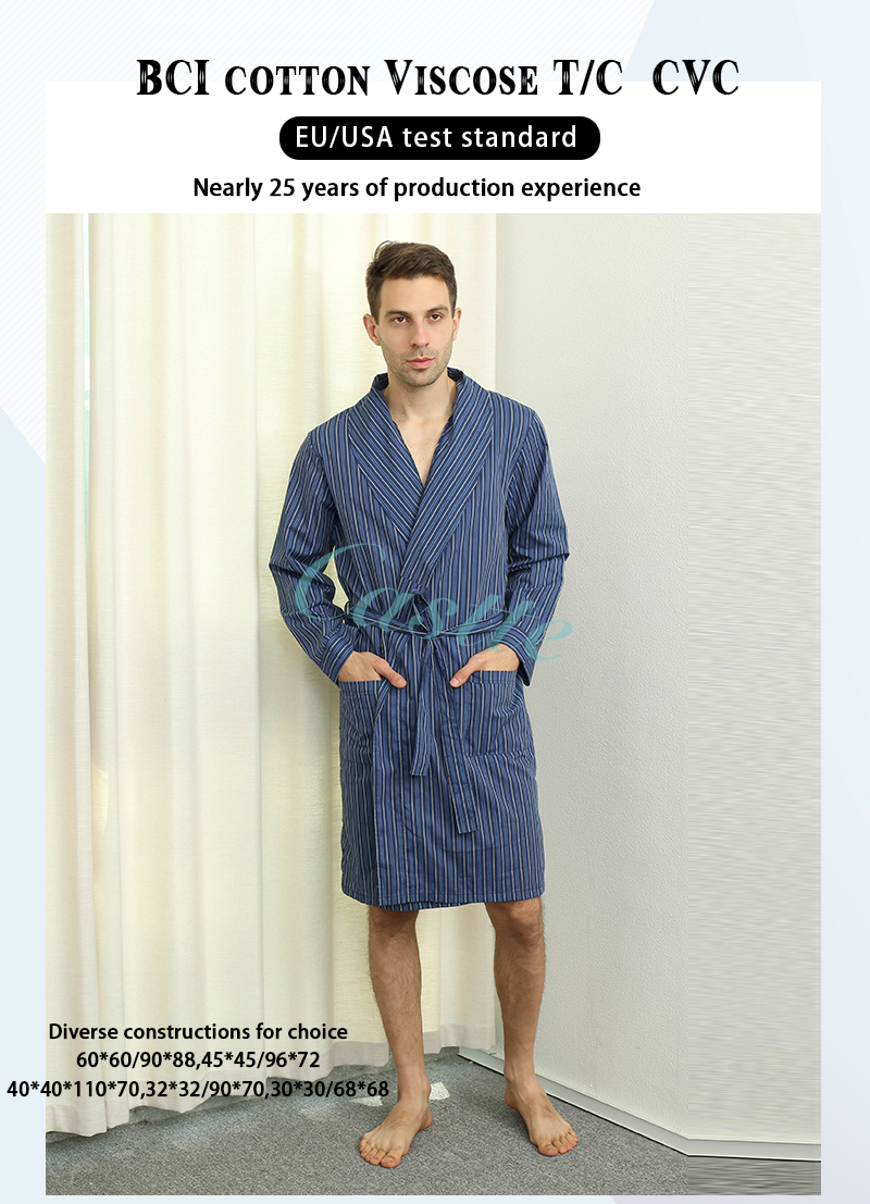 Mens Poplin Shawl Collar Robe