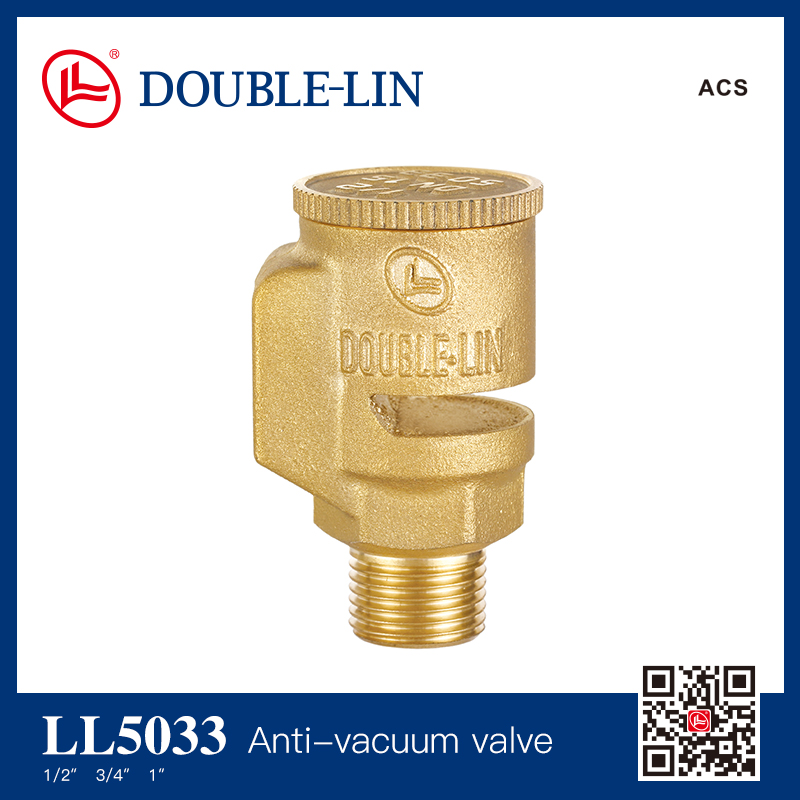 Brass anti-vacuum valve