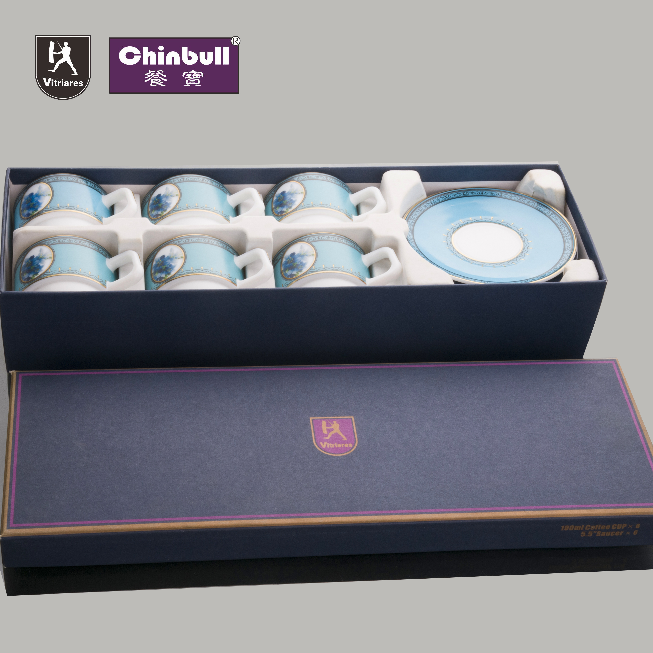 golden design cups and saucer set (opal glassware)