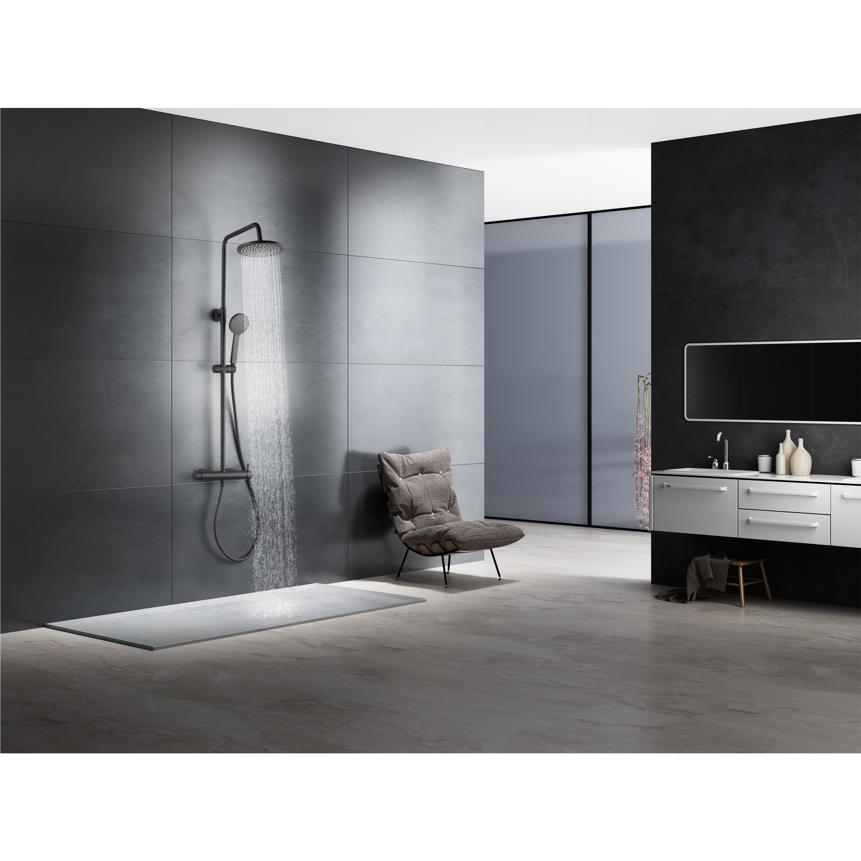 Thermostatic shower column