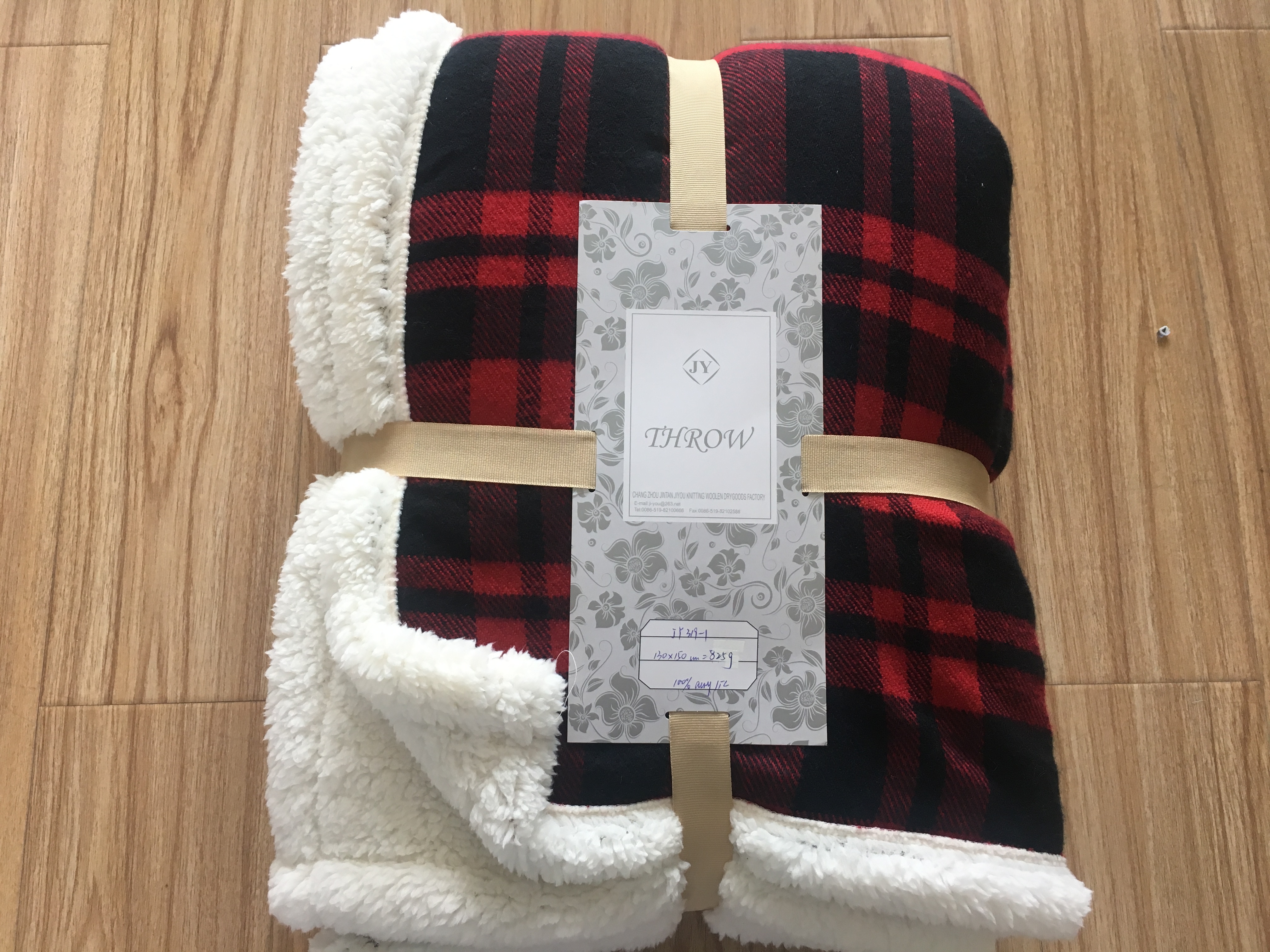 Compound Lamb Wool plaid throw
