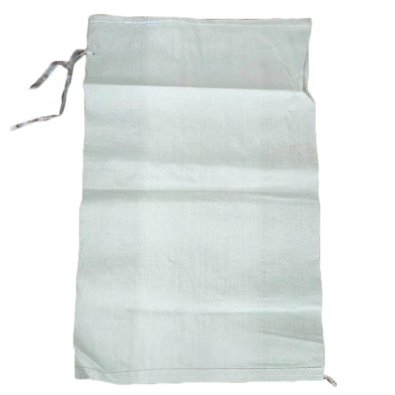 25kg 50kg white green polypropylene sandbag pp woven sand bag top with sew drawsting / string / cord