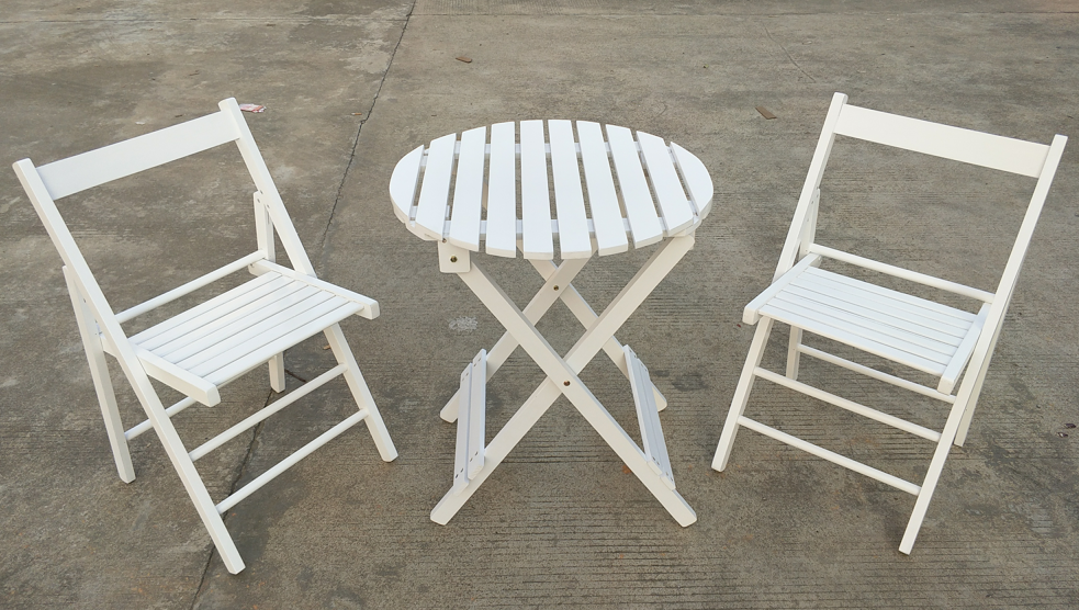 One table and two chairs suit