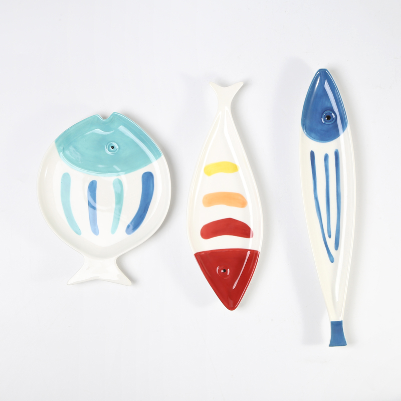 Fish plate,Hand painted, ceramic tabletop