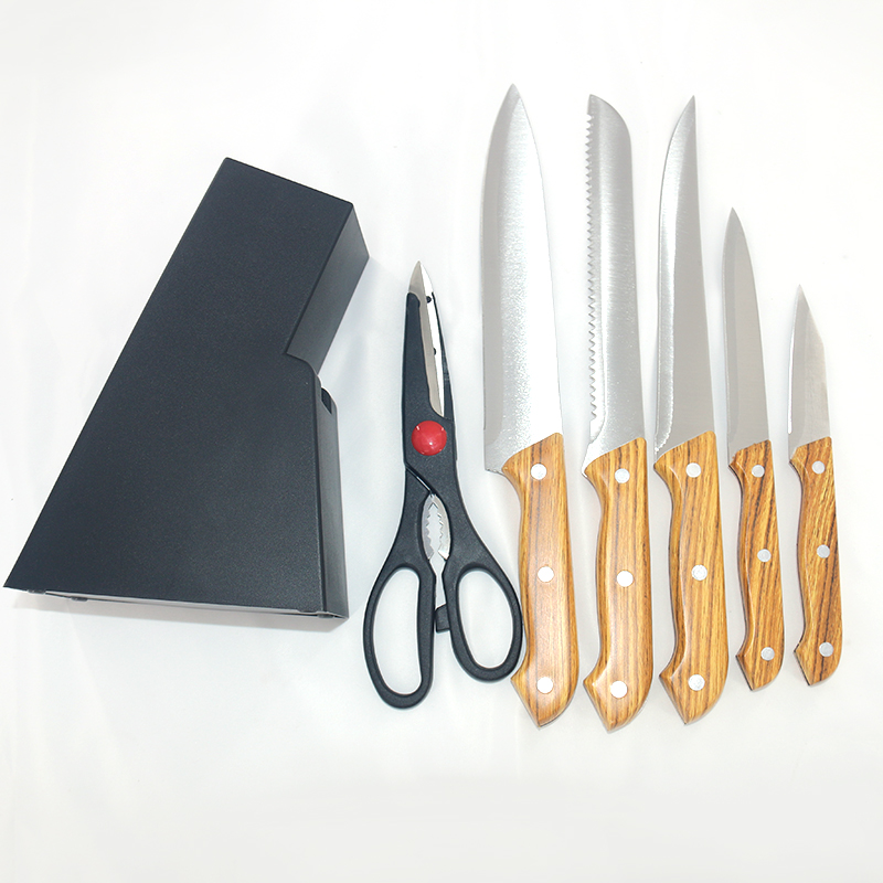 6pcs knife set with block