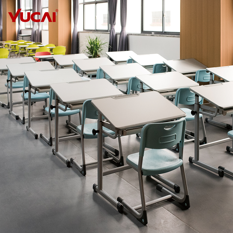 Single and double desk and chair