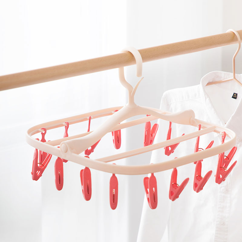 Plastic clip hanger underwear hanger with clips plastic laundry clip drip drying hanger