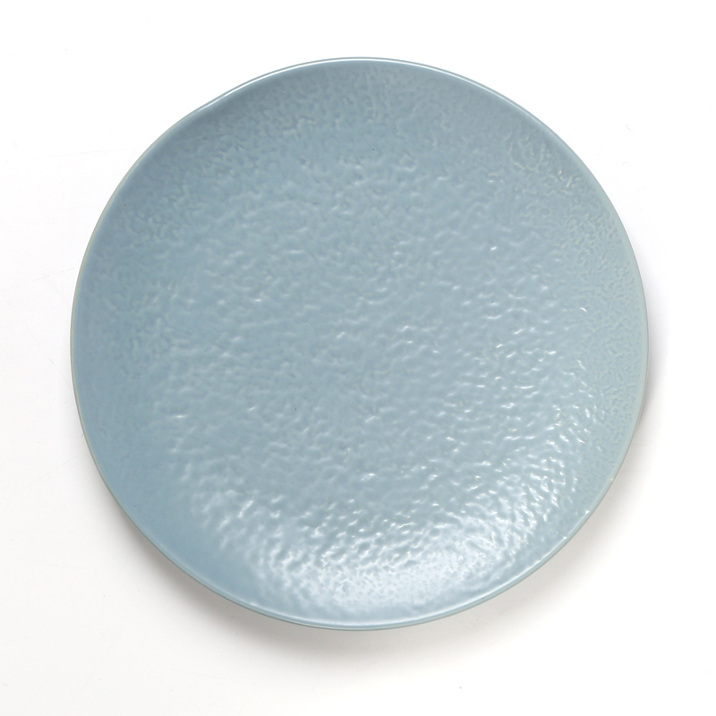 Salad plate,Stone effect embossed texture,matte glaze