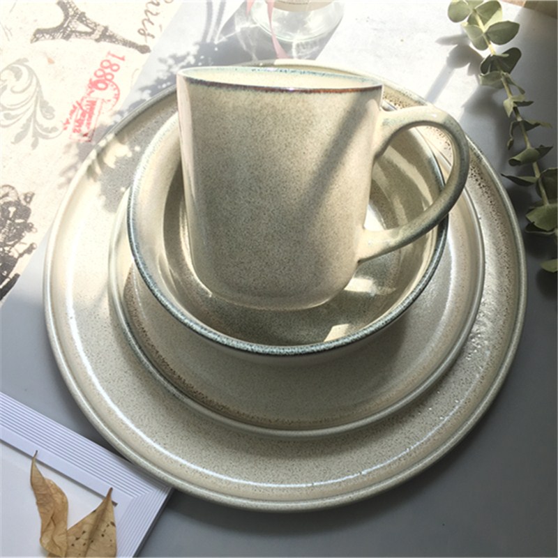 Ceramic dinner set 16pcs Luxury dinner set Nordic stoneware dinner plate soup bowls ceramic mug REACTIVE STREAM COLLECTION ceramic dinner set 16pcs