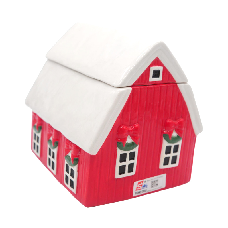 Ceramic Christmas House shape cookie