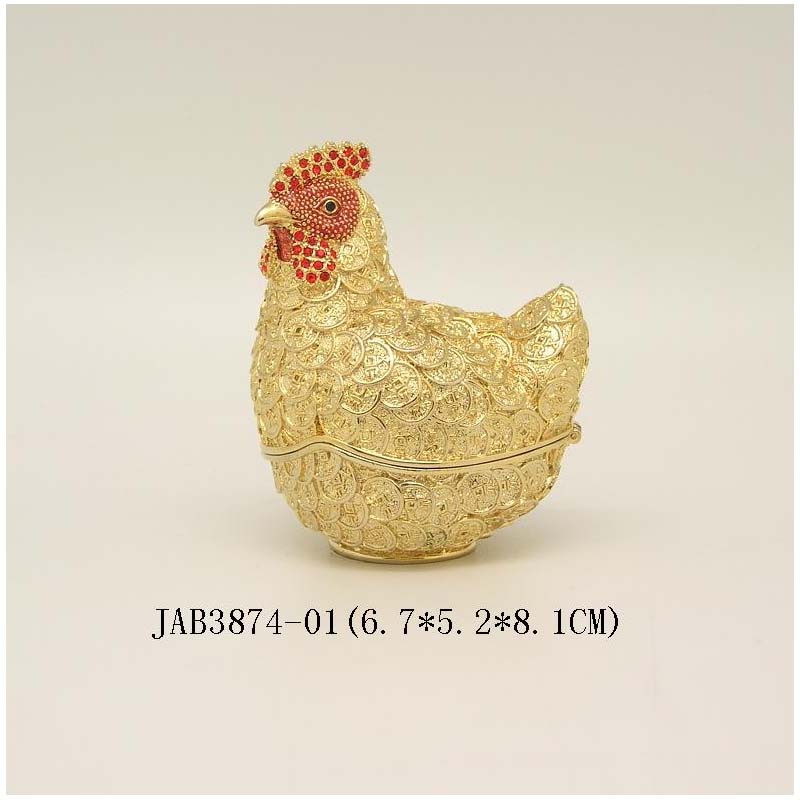 Pewter trinket box-hen