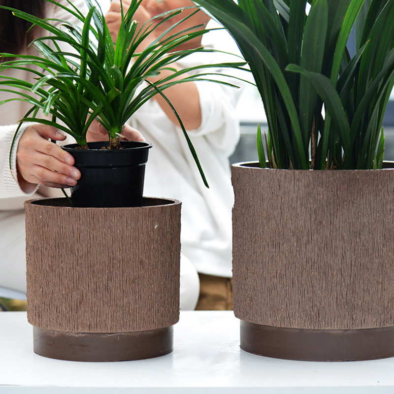 ~hand engraving round decorative flower pot G-16G
