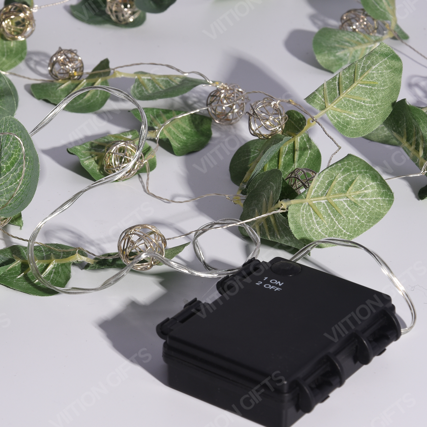 25ct Green Leaf Decor String Light